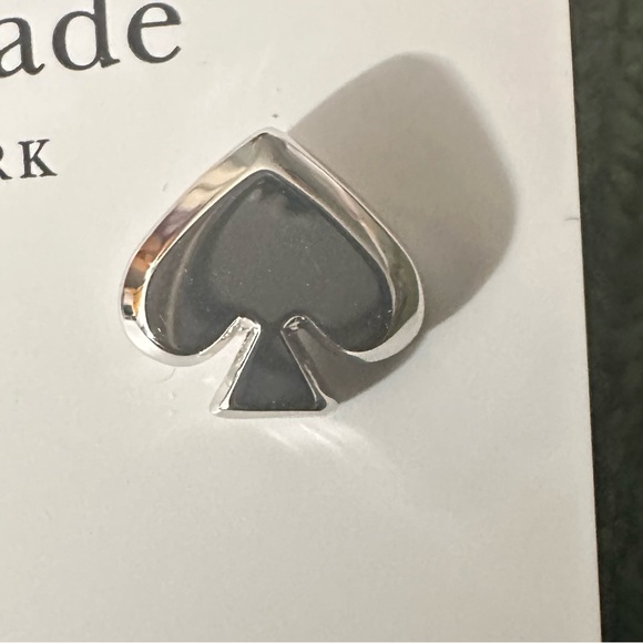 NWT Kate Spade Everyday Spade Metal Studs, Silver - Picture 3 of 6